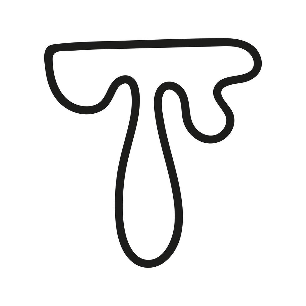 Hand drawn linear dripping liquid flow, melting element vector