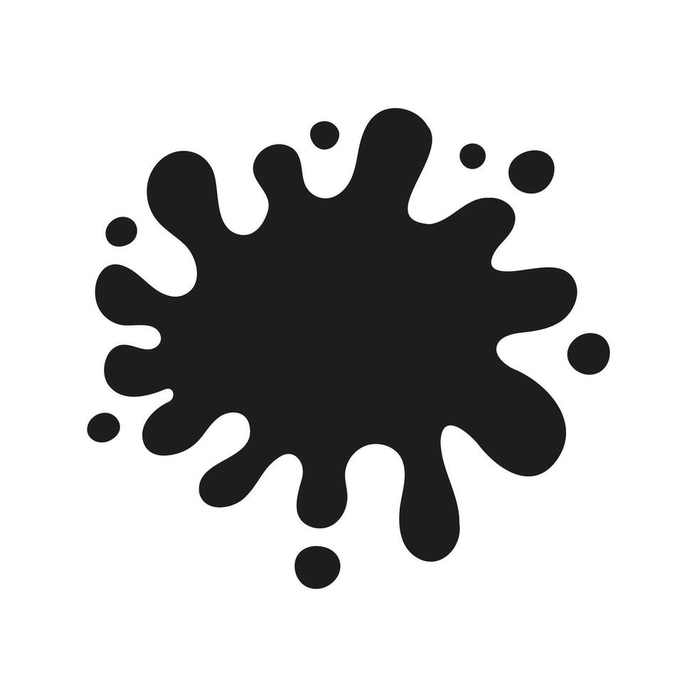 Hand drawn abstract liquid blot silhouette in circle shape vector