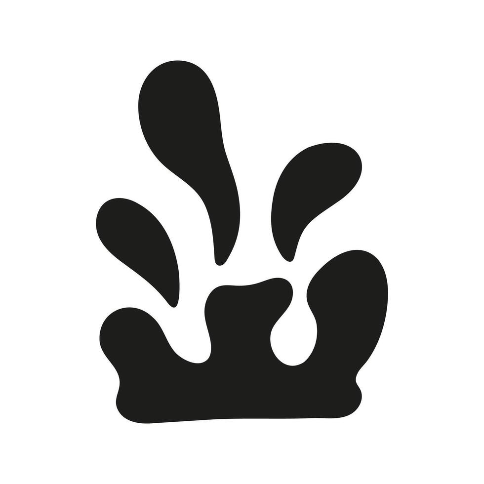Doodle style water splash silhouette art vector