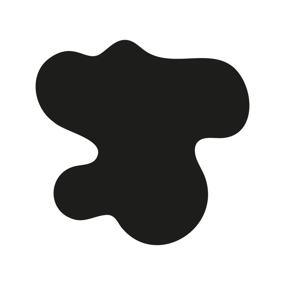 Hand drawn abstract liquid blot silhouette. Doodle graphic illustration vector