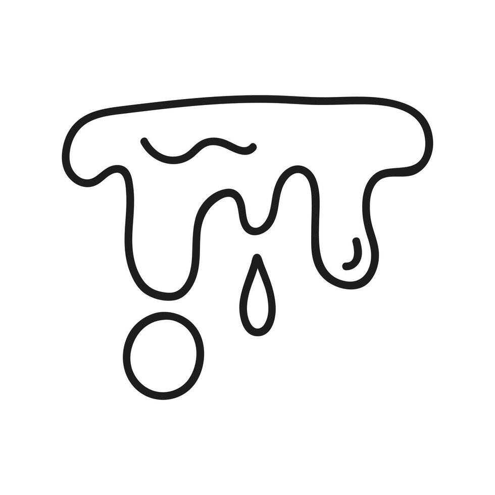 Linear liquid melt doodle graphic element vector
