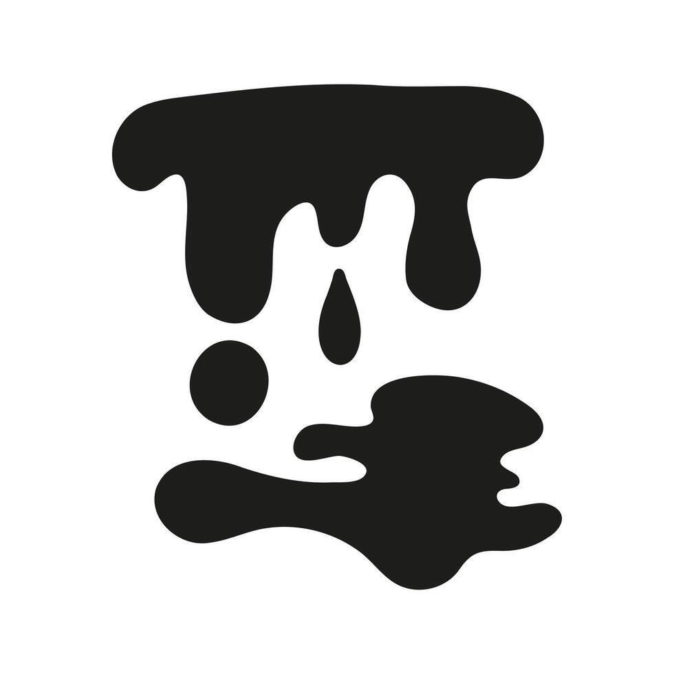 Flowing liquid doodle graphic with stain blot on down vector