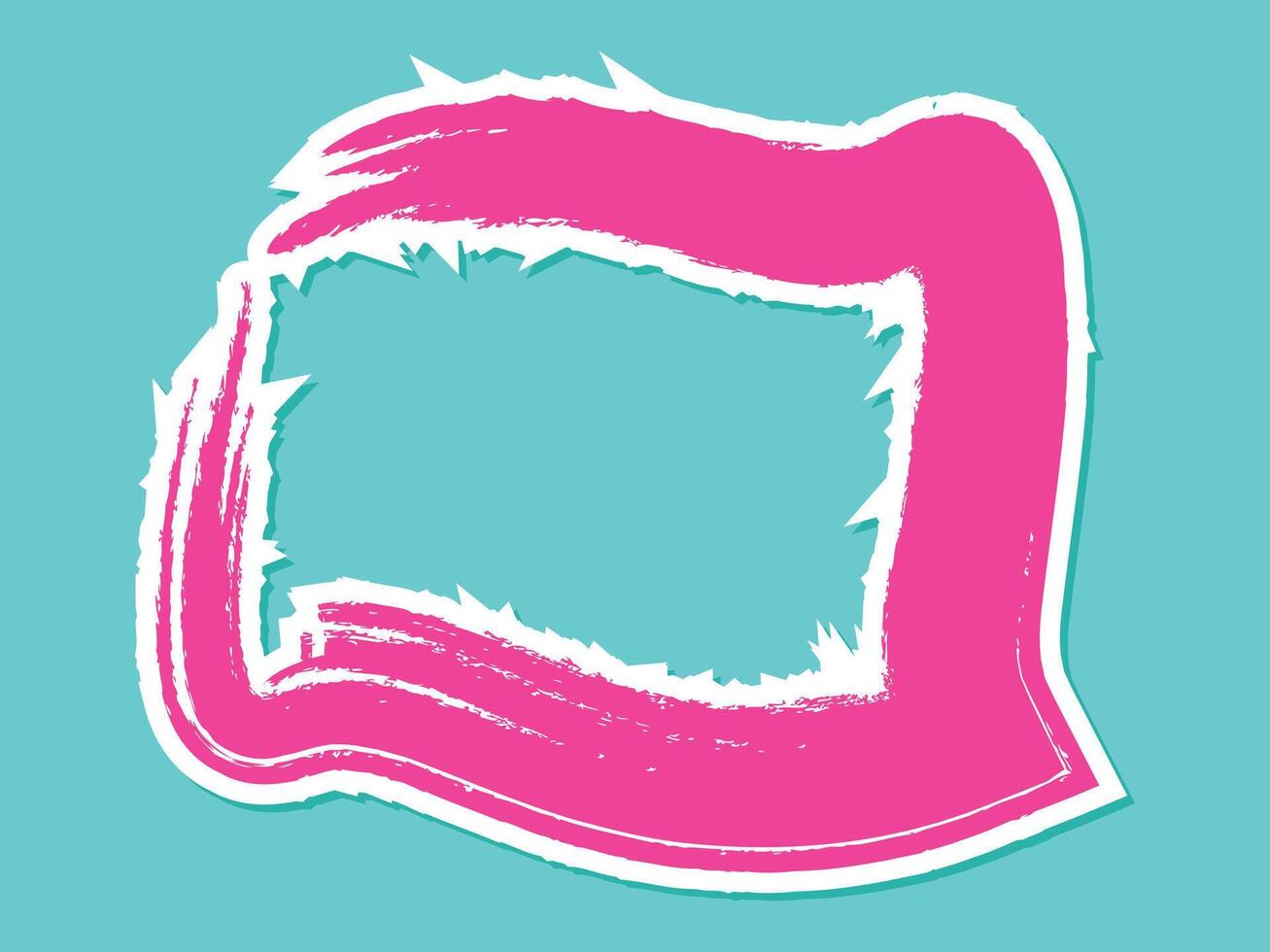 Abstract Colorful hand-drawn brush square sticker shape design vector