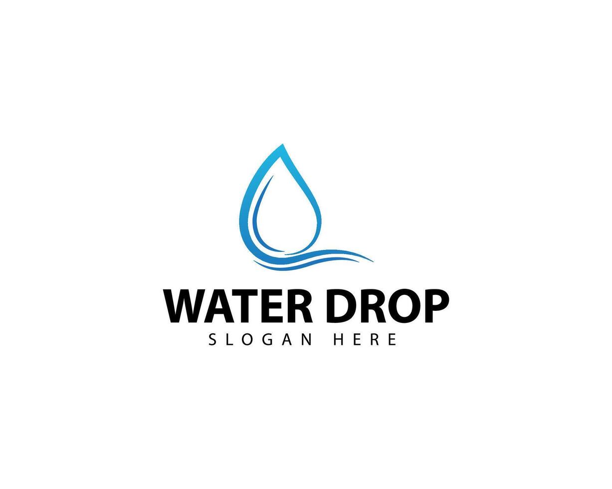 Water Logo. Blue Water Drop Icon with Circle Around isolated on White Background. Usable for Business, Science, Healthcare, Medical and Nature Logos vector