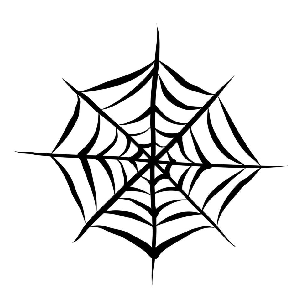 Halloween spider web clipart. Hand drawn prints and doodle. Illustration for seasonal design, decoration kids playroom or greeting card. vector