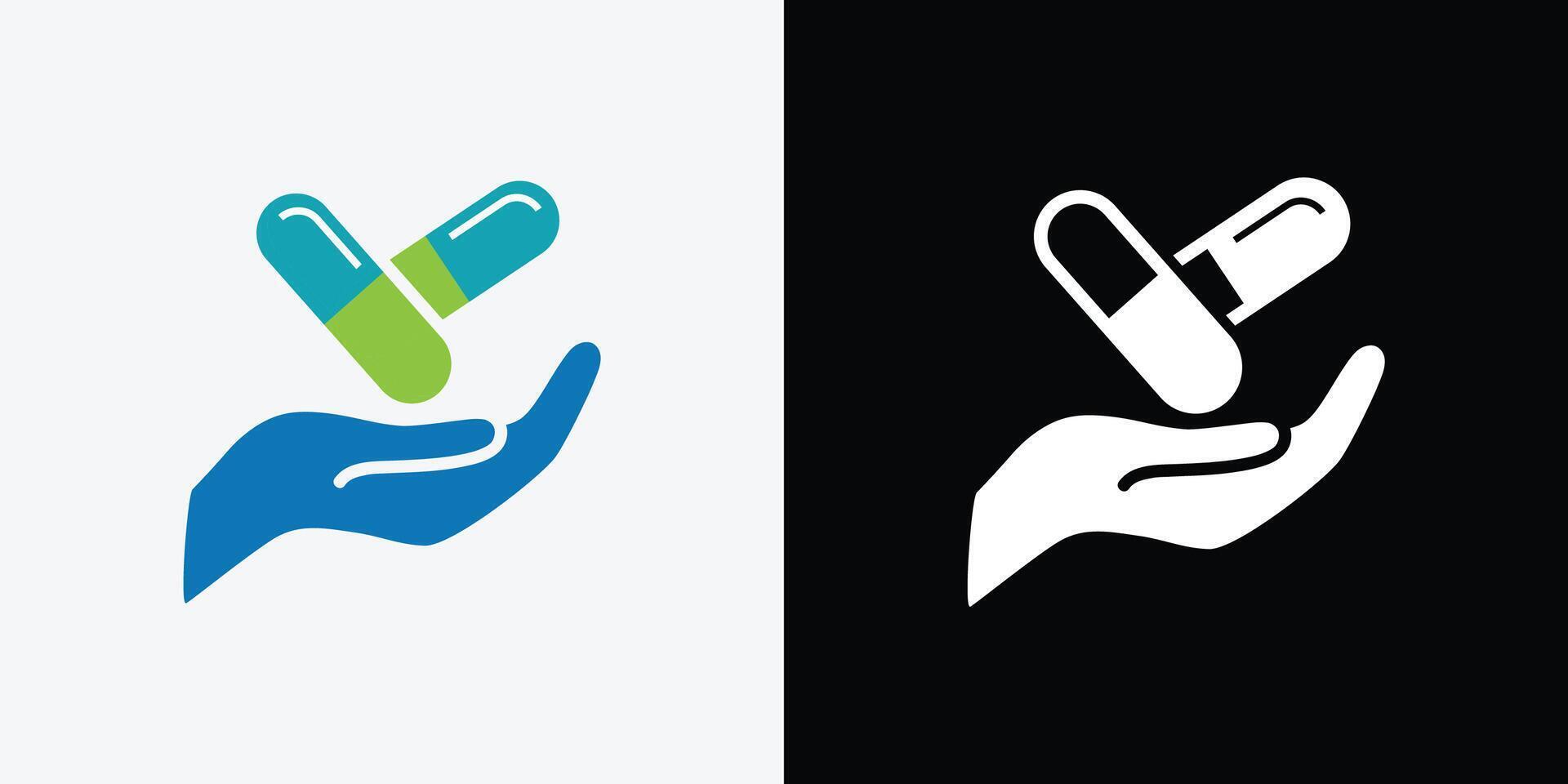 Two different logos for a pharmacy vector