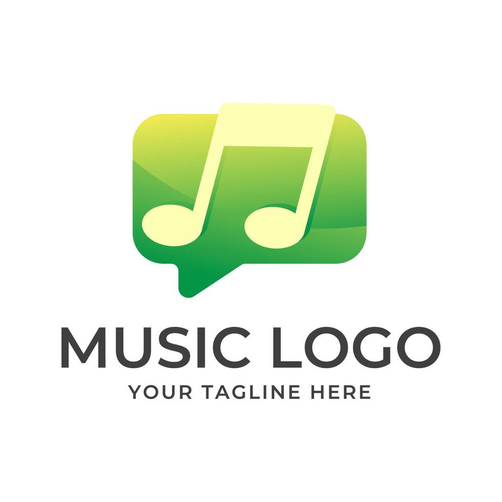 Music logo design template vector