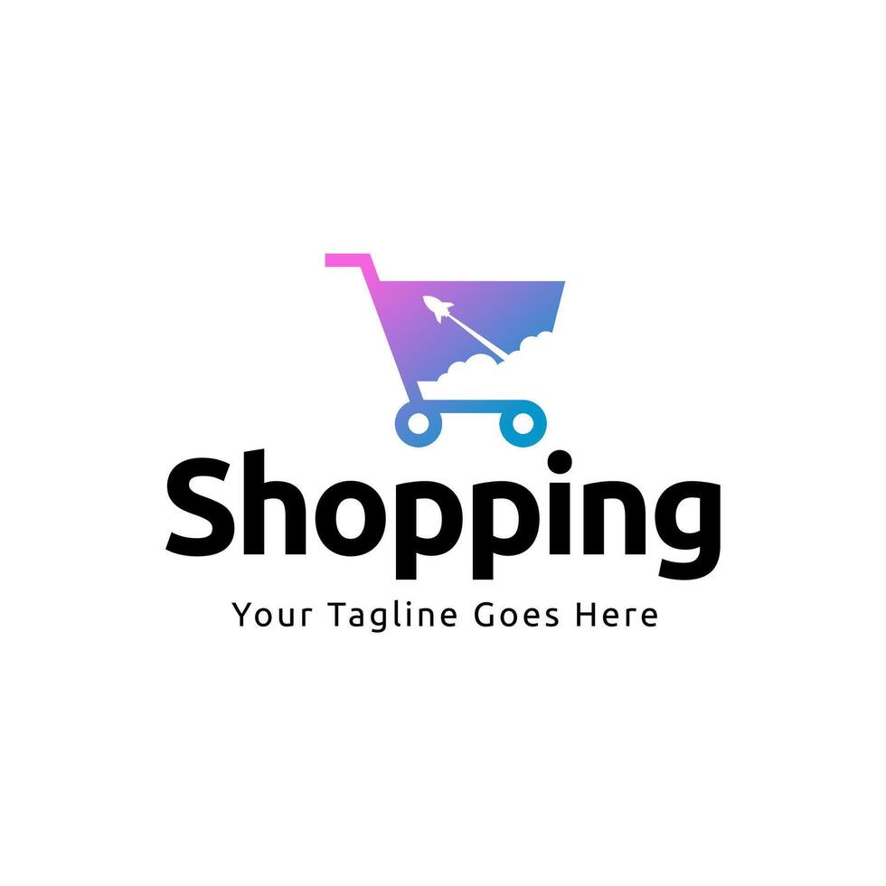 Shopping cart logo template vector