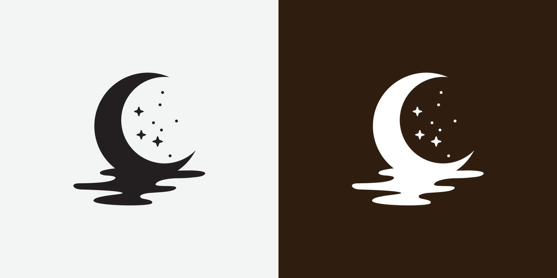 Moon and stars icon vector