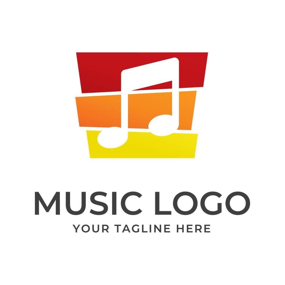 Music logo design template illustration vector