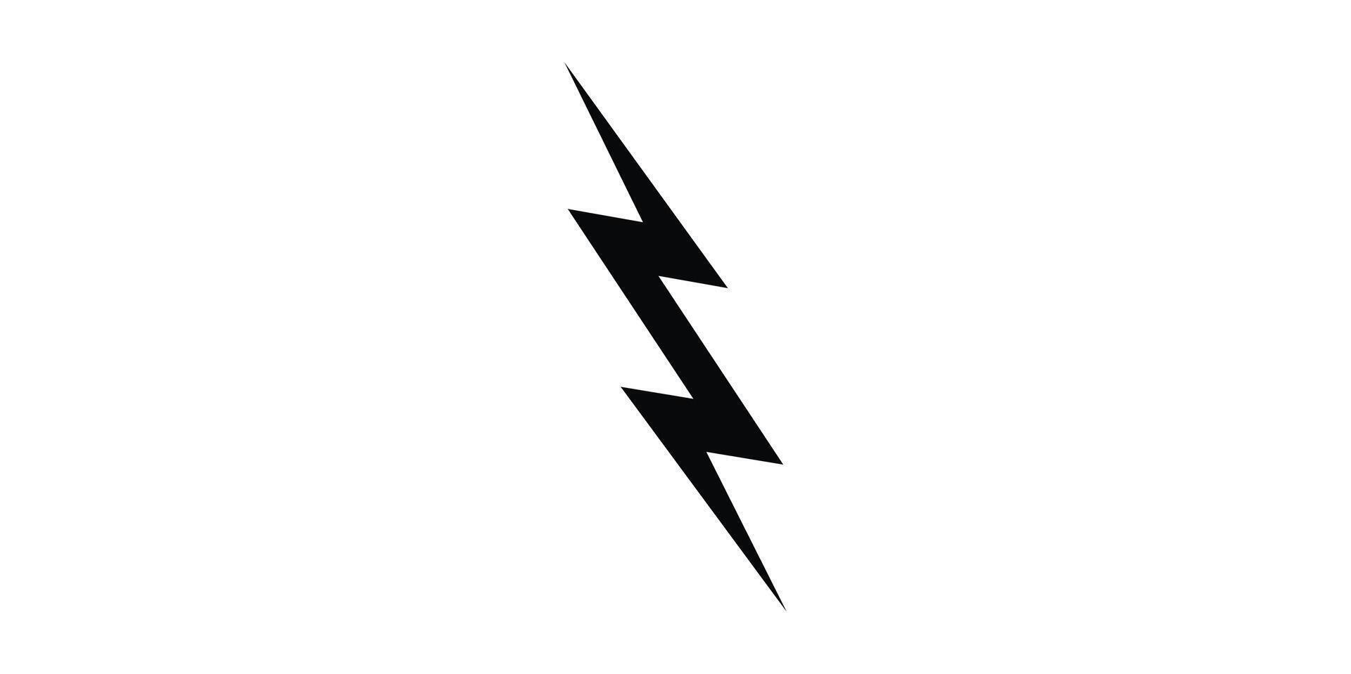 A black and white lightning bolt on a white background vector