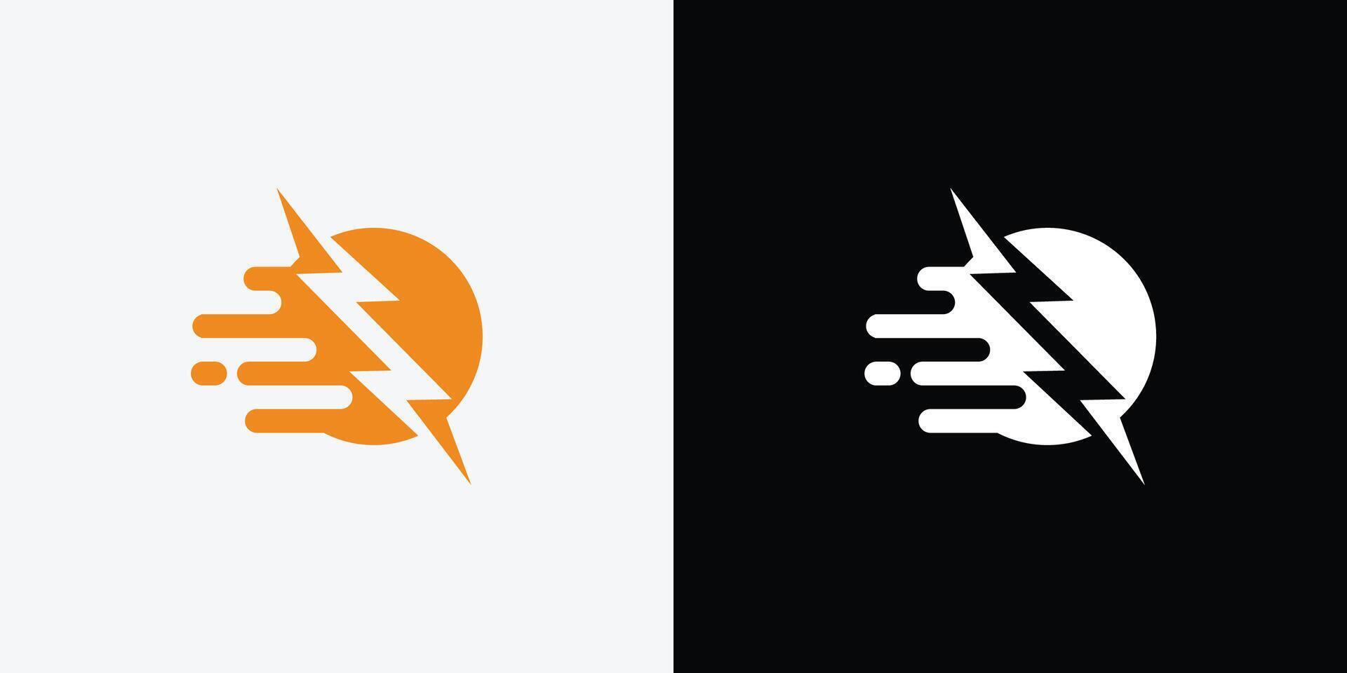 Two logos for a company that is called lightning bolt vector
