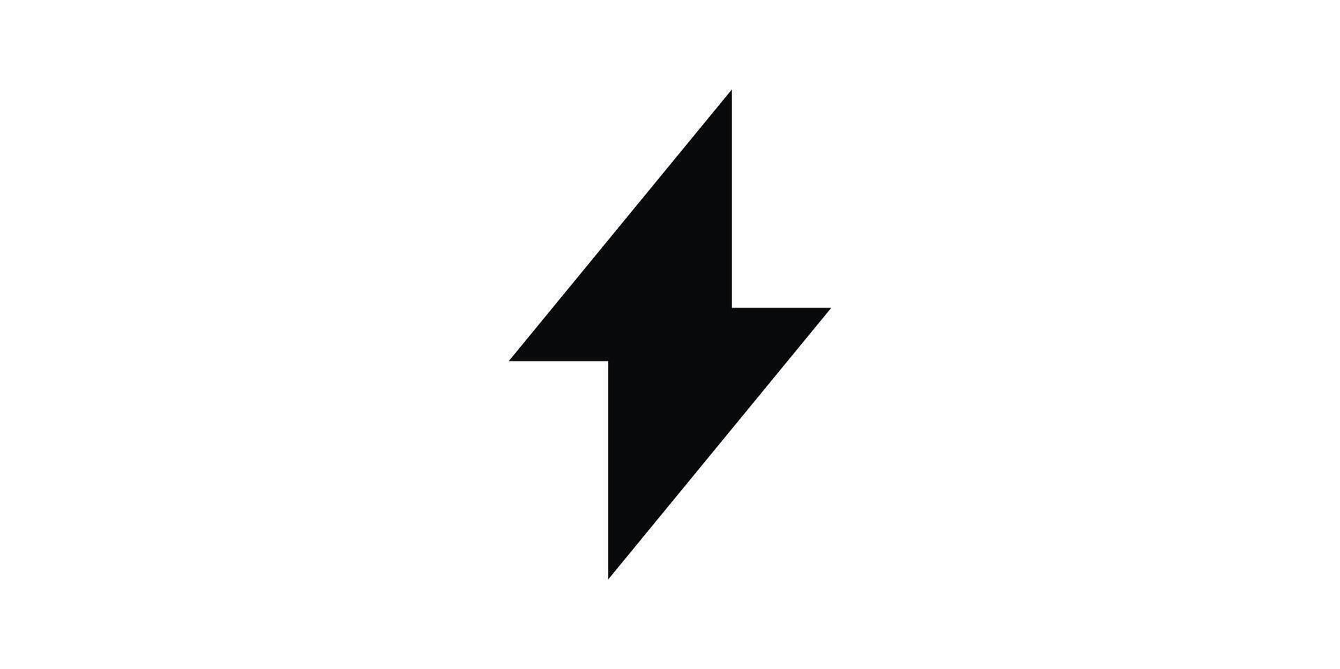 A black and white lightning bolt icon on a white background vector