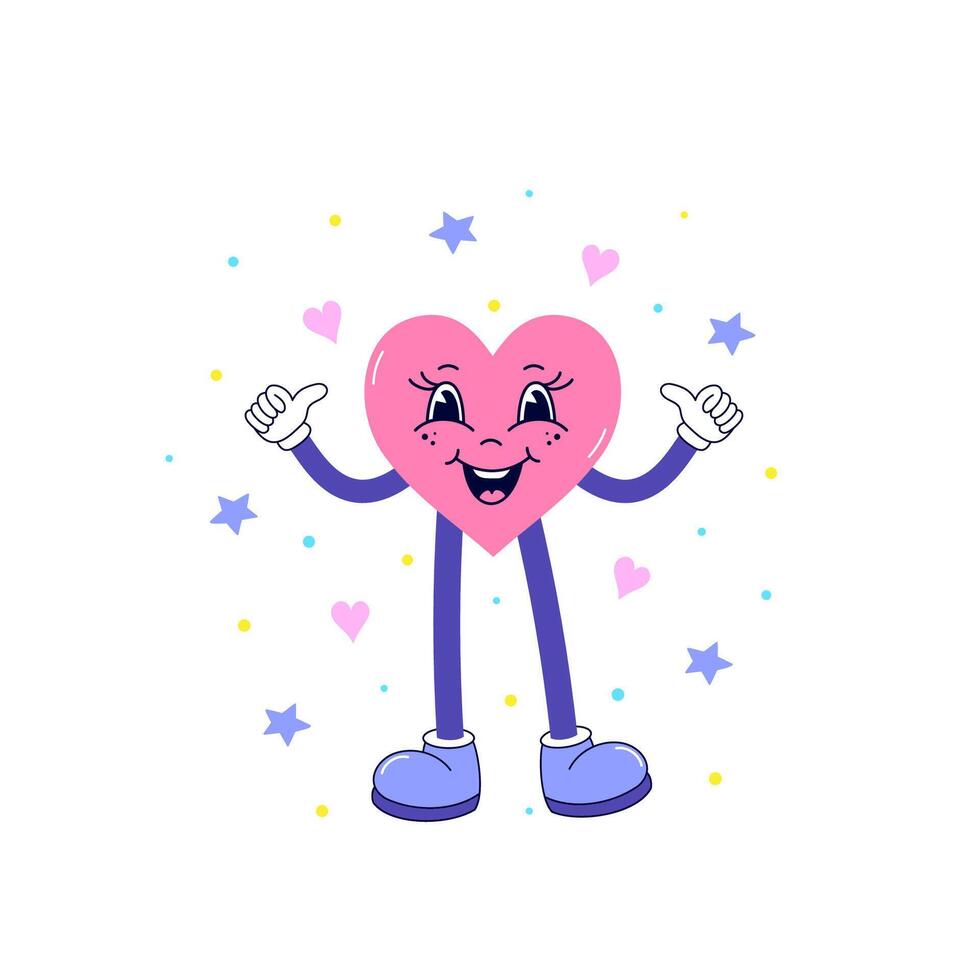 Cartoon hearts in hand drawn style on white background.Simple and cute. Valentine's Day card. vector