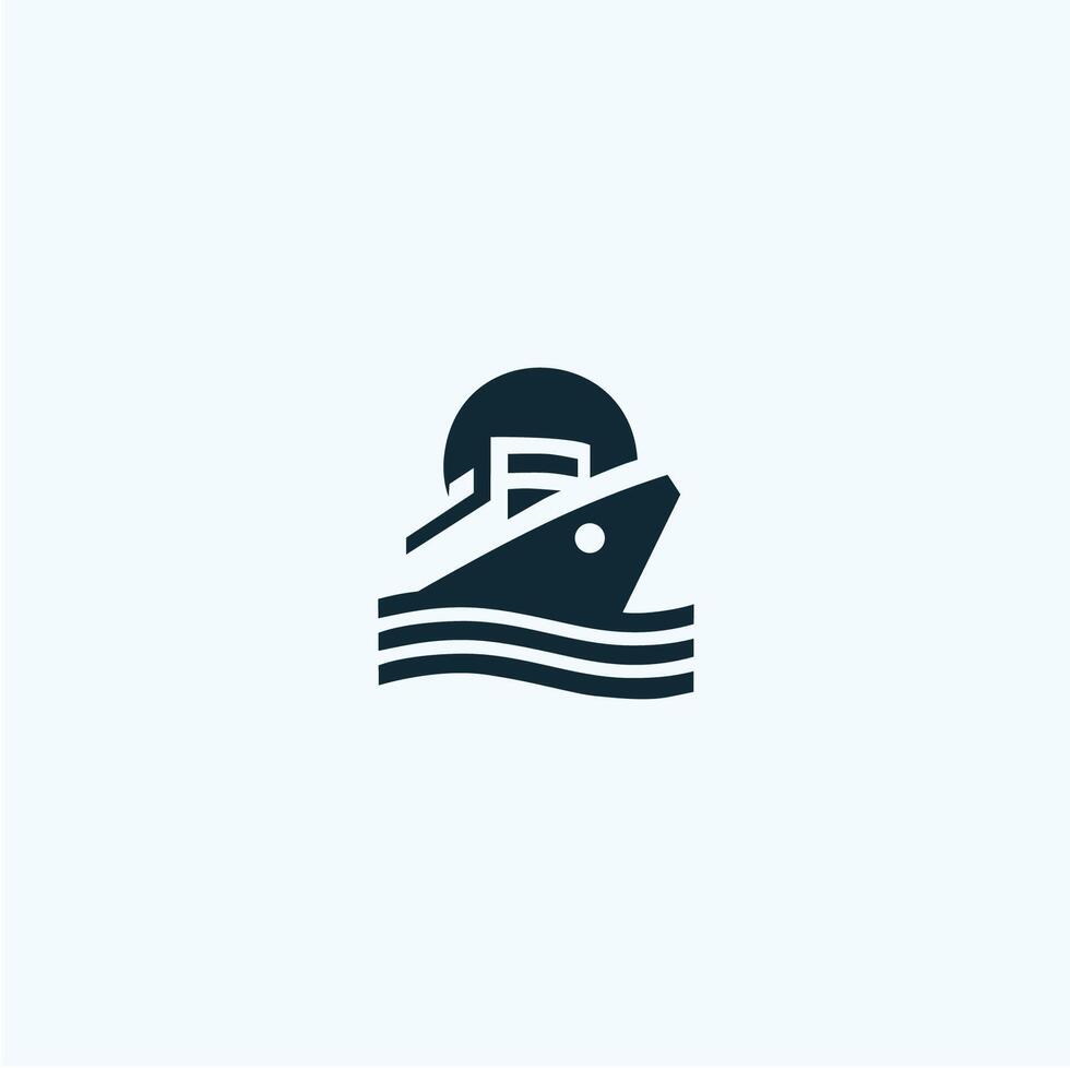 A logo for a boat in the ocean vector