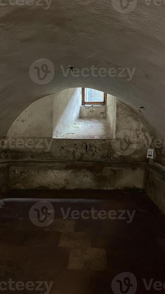 Basement with a window of a medieval castle. Poland, Silesia. photo