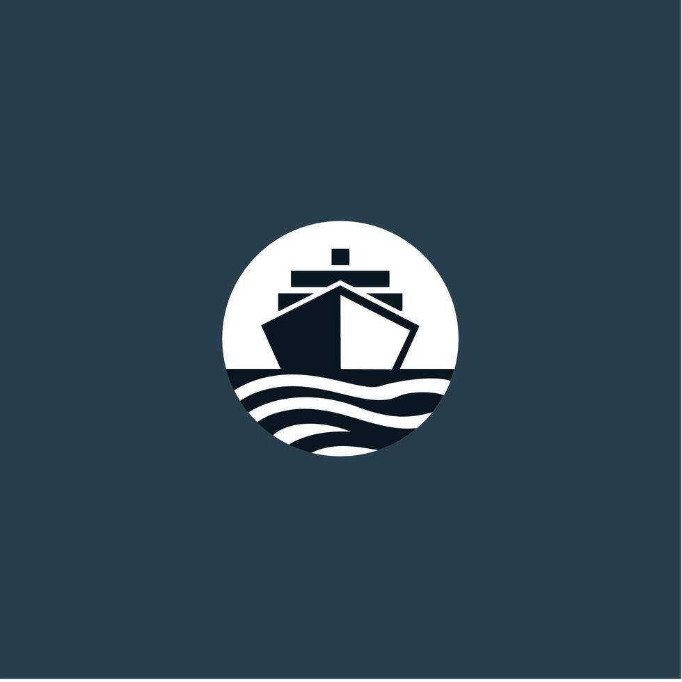 A logo for a cruise ship on a blue background vector