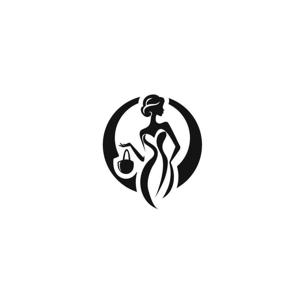 A woman holding a glass of wine logo vector