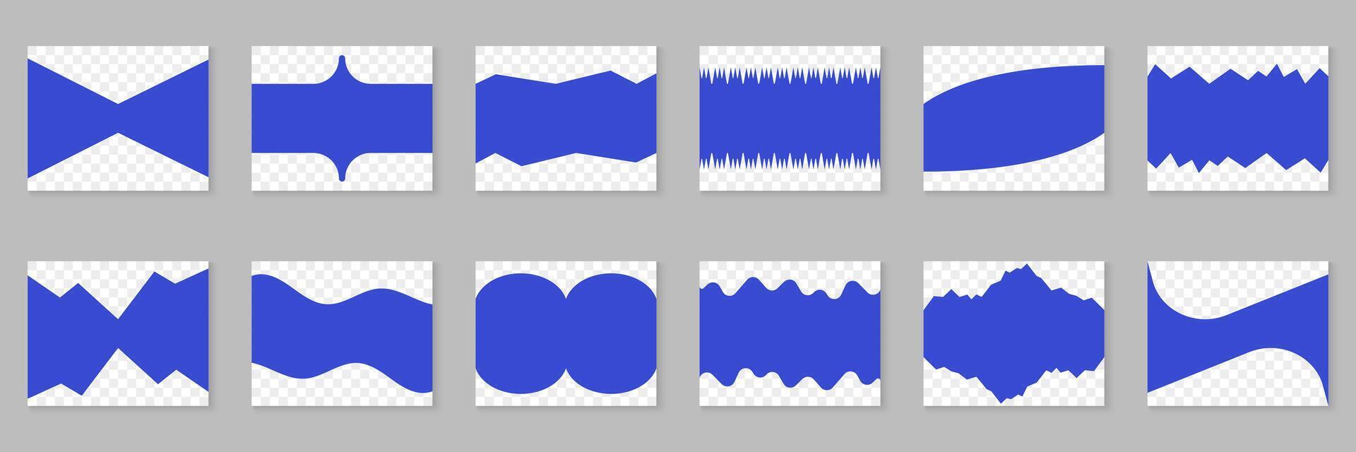 Abstract Geometric Shapes Set. Abstract Separator for Web Page. Curved Minimal Design Elements for Website Decoration. Isolated Illustration vector