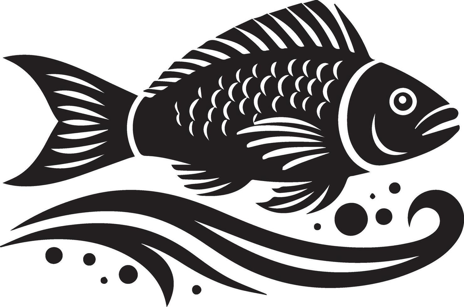 A carp fish silhouette art vector