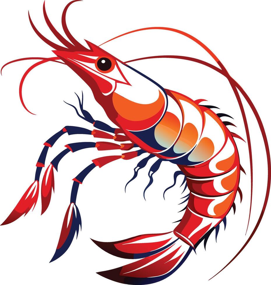 A red lobster silhouette art illustration vector