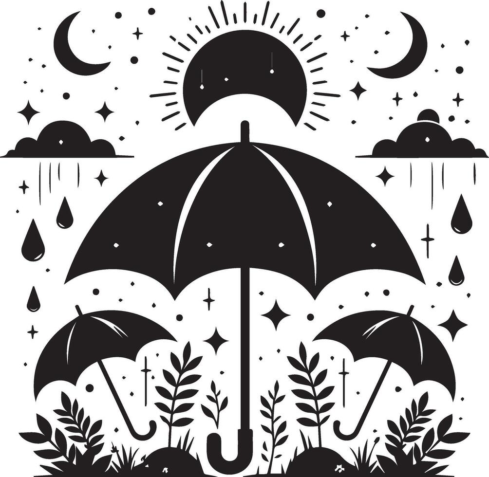 A umbrella silhouette art vector