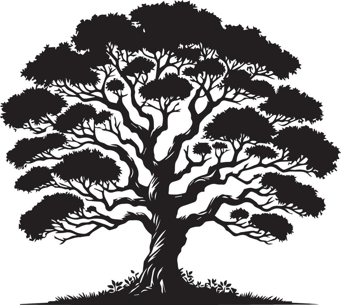A big tree silhouette art vector