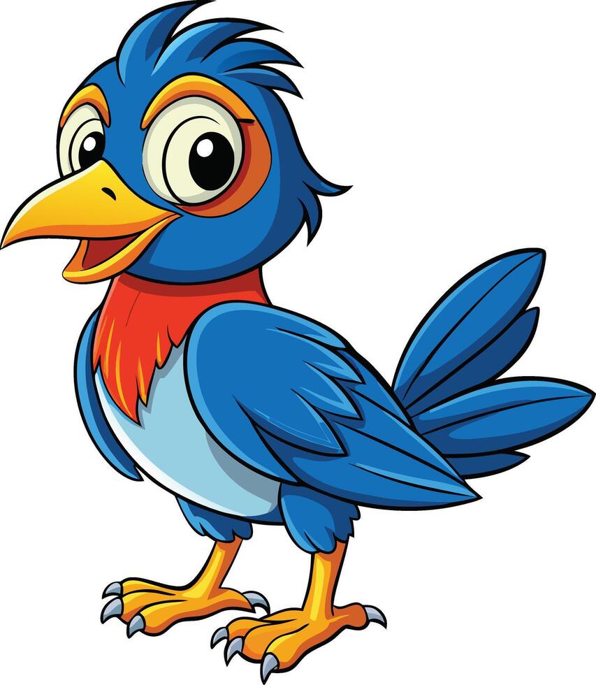 A color cartoon bird silhouette art illustrationnt vector
