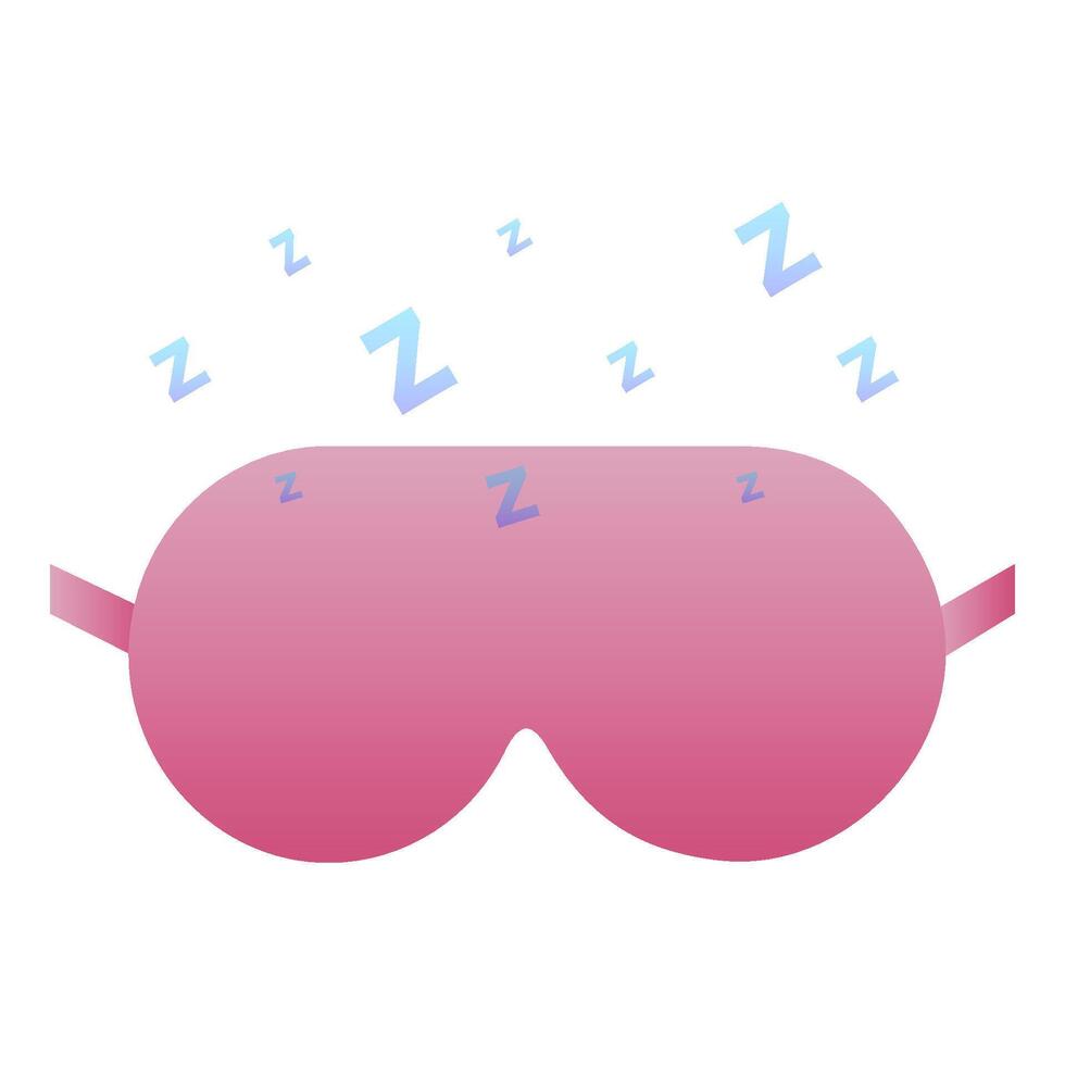 Pink sleeping mask for eyes. Eye protection for rest at night, bandage. illustration vector