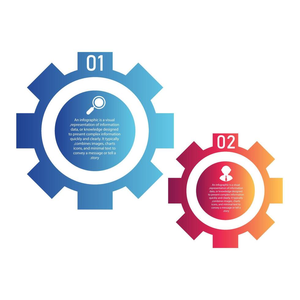 Setting infographic element with 2 step concept and icons can be used for workflow, business information and web graphic design vector