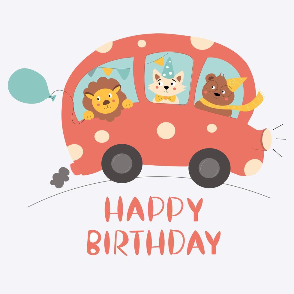 Happy birthday car vector