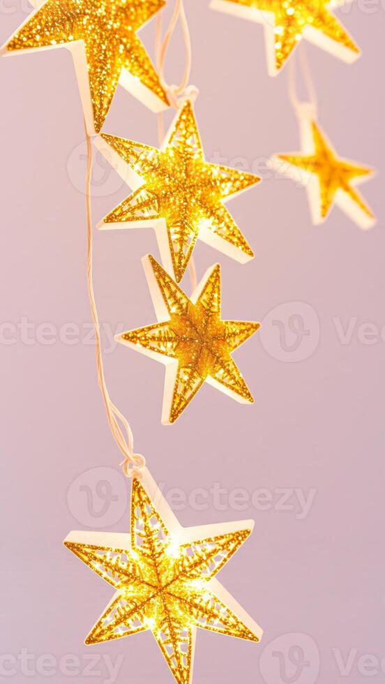 string twinkling golden stars photo