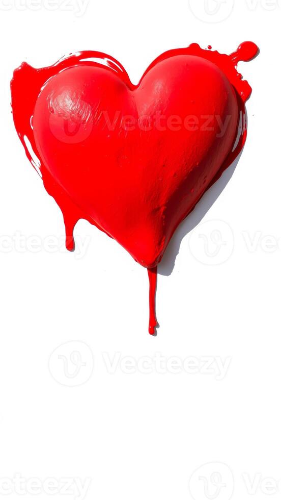 dripping red heart shape photo