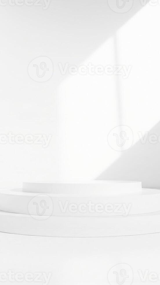 white platform with soft light a minimalist setting photo