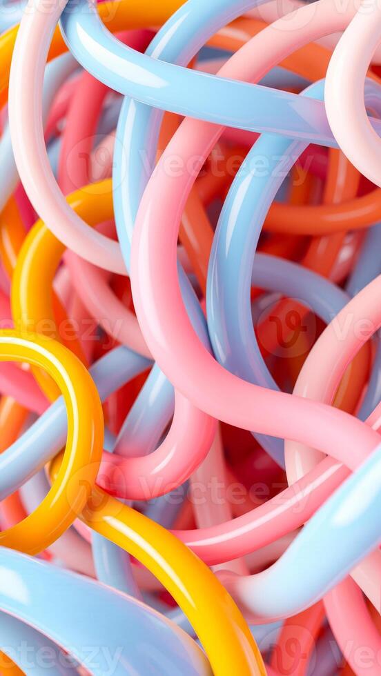 intertwined colorful tubes an abstract design photo