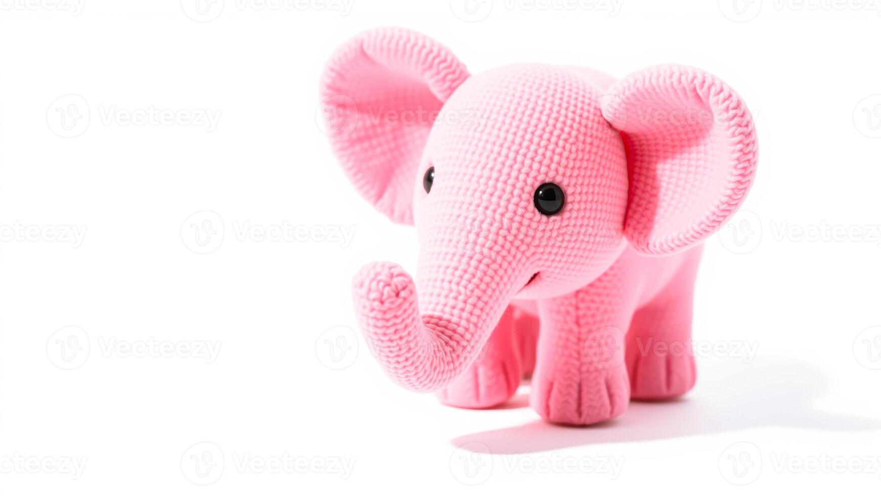 pink knitted elephant toy photo