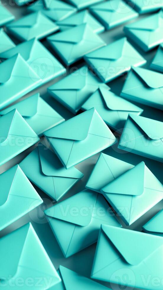 teal envelopes create an abstract photo