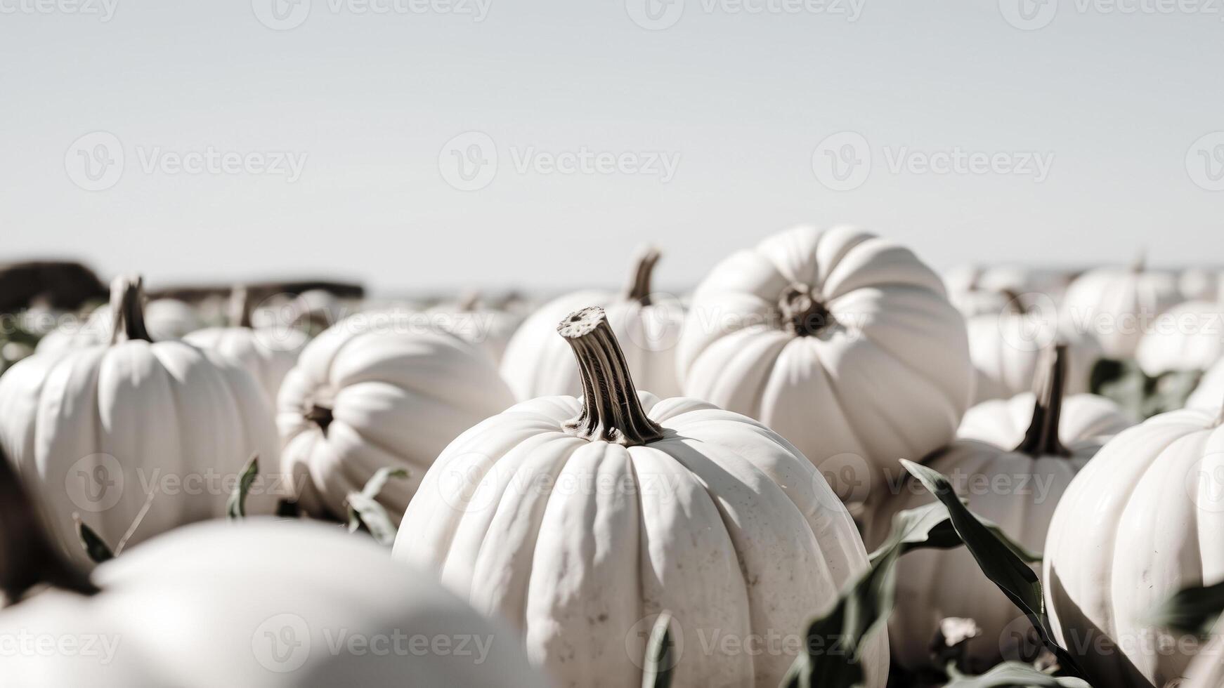 field white pumpkins basking soft sunlight photo