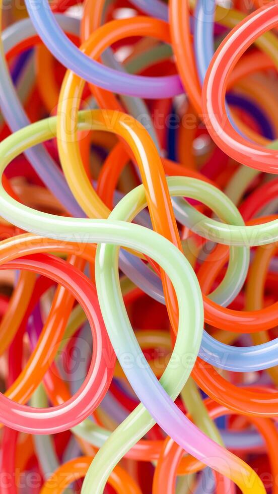 brightly colored tubes form a photo
