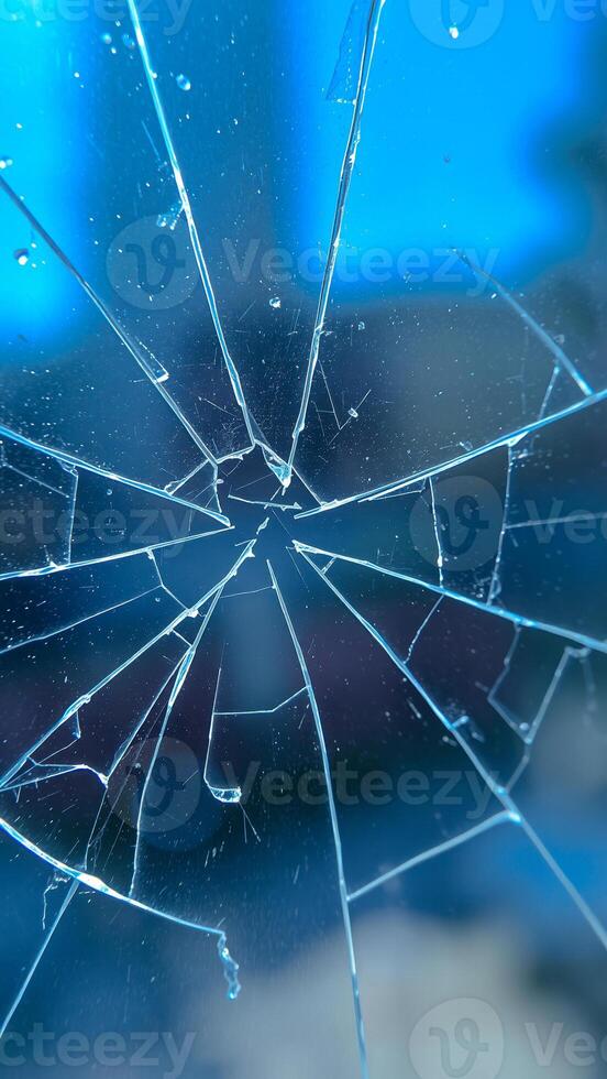 crack glass reveals intricate breakage photo