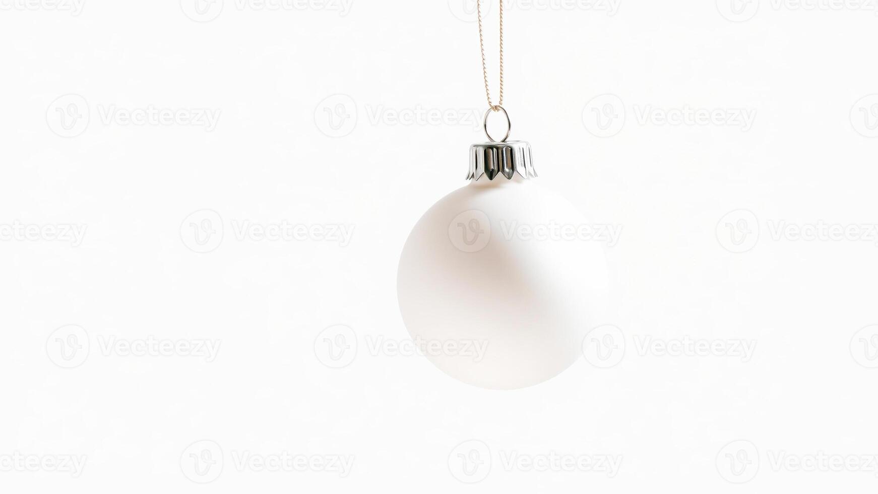 white bauble ornament hanging from a string photo