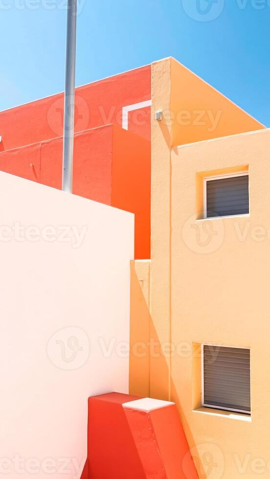 modern building with brightly colored walls photo