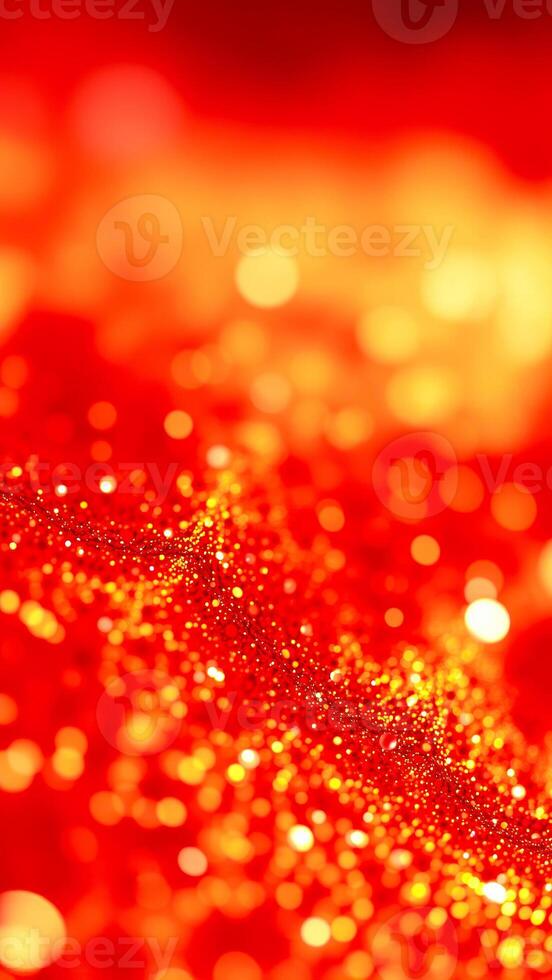 abstract red surface with golden circles photo
