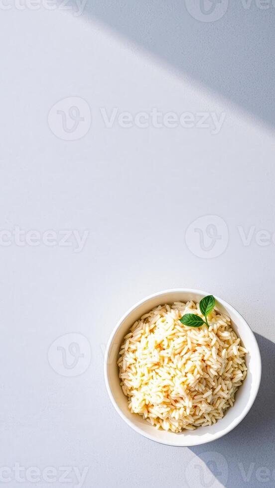bowl white rice photo