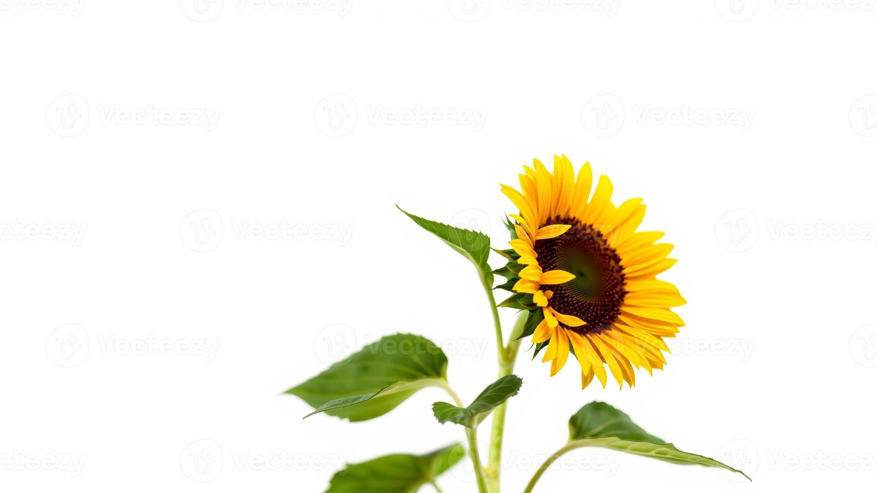 single sunflower with vibrant yellow petals photo