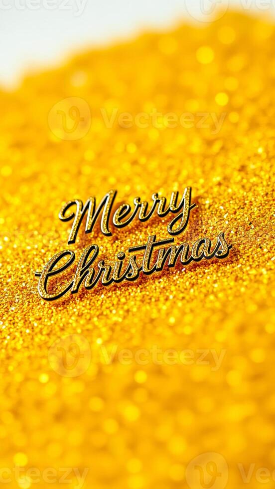 glittering gold merry christmas greeting photo