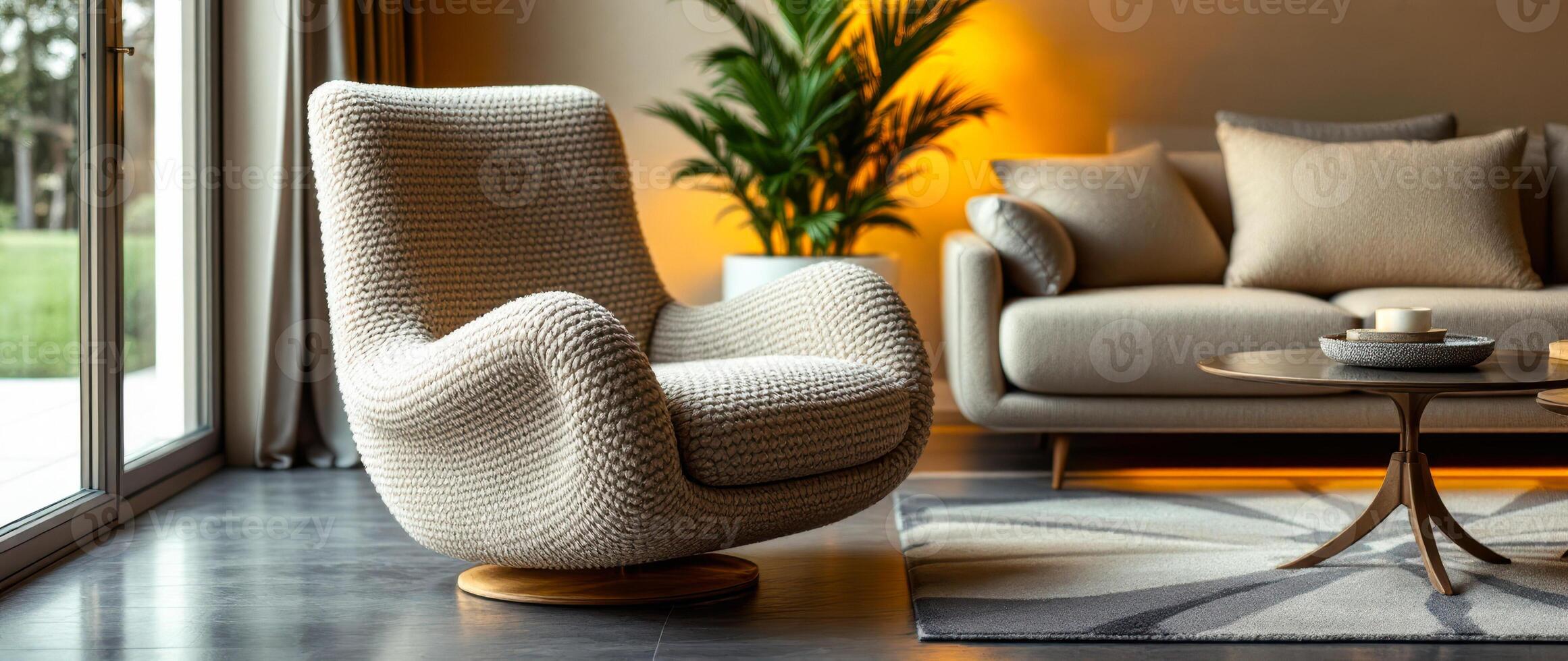 swivel armchair a modern living room photo