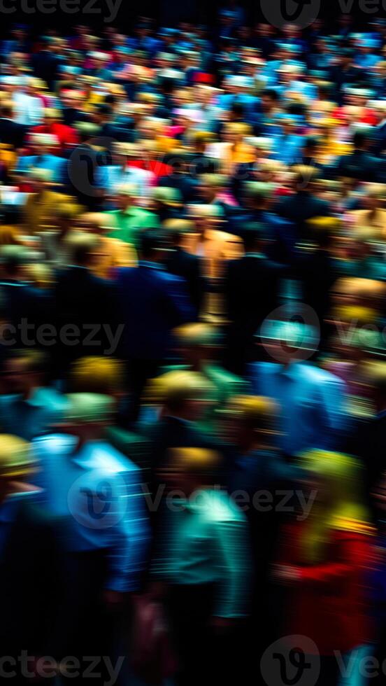 motion blurred a crowd walking photo