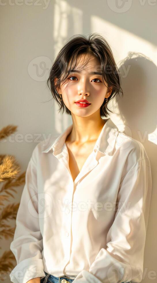 woman posing the sunlight photo