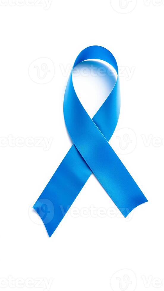 bright blue ribbon tied a loop photo